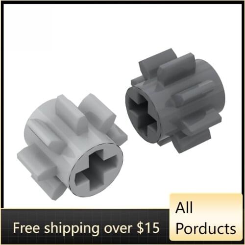 10PCS High-Tech Assemble Particle 3647 Gear 8 Tooth Outer Diameter 10.0 Building Blocks Kit Part Idea DIY Toys For Children Gift