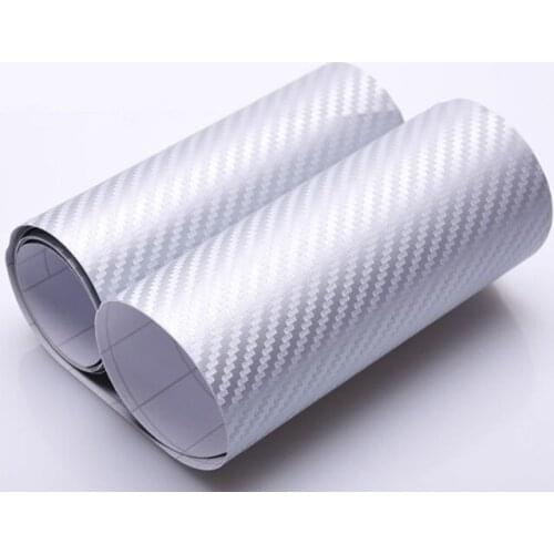 127cm x 30cm Silver 3D carbon fiber film car stickers car styling wrap for Auto Vehicle detailing car Accessories decal