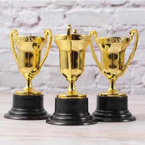20Pcs Kids Reward Trophy Prize Cup Children Reward Prizes Small Cup With Base Golden