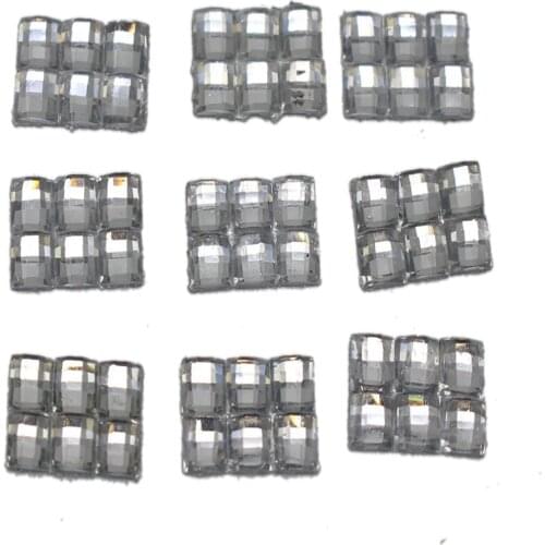 200 Clear Mosaics Square Rectangle Flatback Rhinestone Gems 12X8mm No Hole