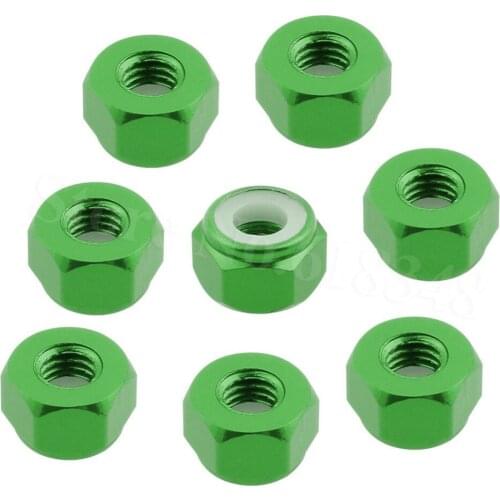8pcs/Set HSP 102048 Aluminum Nylon Lock Nuts M3 02102 For 1:10th RC Car Upgrade Parts