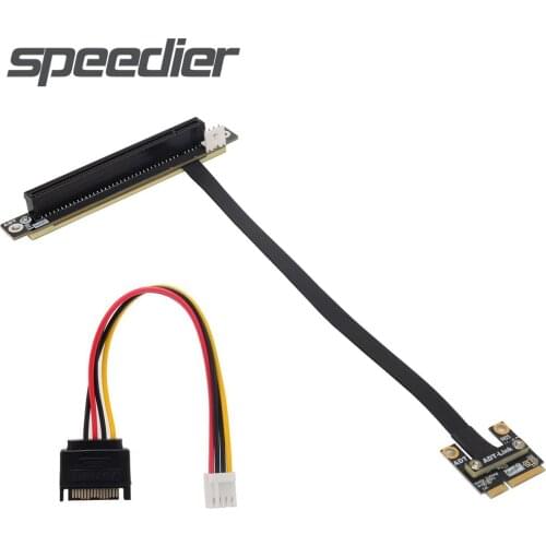 ADT 90 Vertical Socket GPU mPCIe WiFi To PCI Express 3.0 x16 Riser Adapter With 4P Power Mini PCIe To PCIe x16 Extension Cables