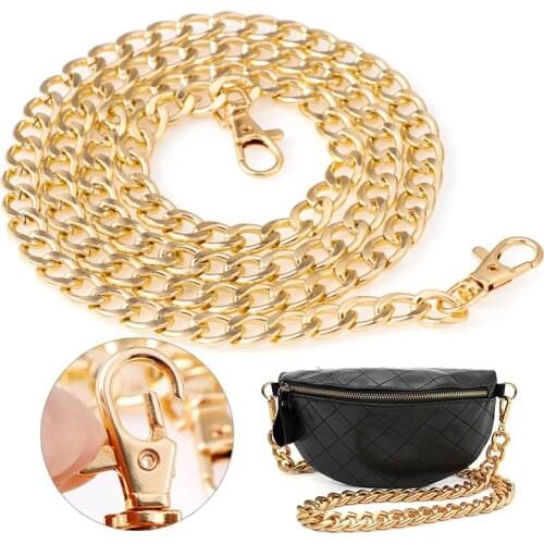 108/117/120cm Metal Purse Chain Strap Handle Replacement Chain Handbag Shoulder Bag Chain Accessories Black Silver/Gold Color