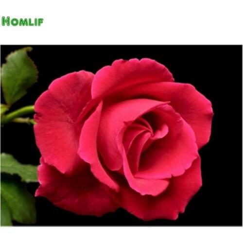 Diamond Painting Flower Diamond Mosaic Cross Stitch Red Rose Diamond Embroidery Drawing Rhinestone of Picture round&square