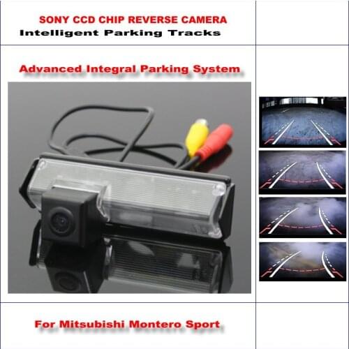 Car Rear Camera For Mitsubishi Montero Sport 2008-2015 Intelligent Parking Tracks Backup Reverse Dynamic Guidance Tragectory CAM