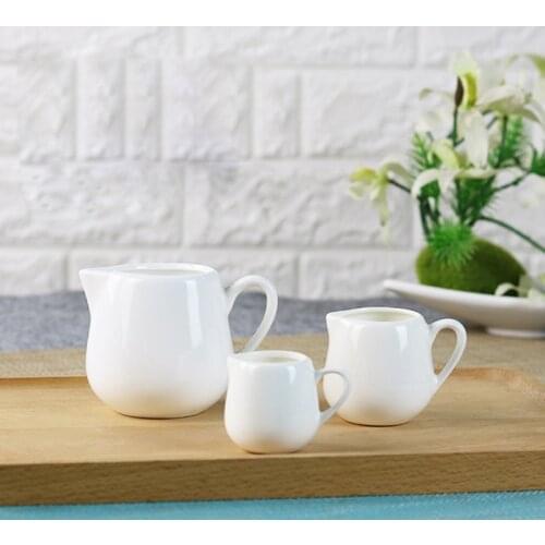 White Mini Milk Jug Ceramic Cafe Barista Latte Art Espresso Coffee Maker Coffeeware Afternoon Tea Milk Frother Pitcher Mugs