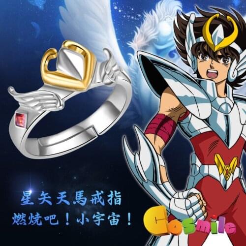 Saint Seiya Saint Cloth Myth Seiya tianma Bronze Shield Ring 925 Silver Cos Gift