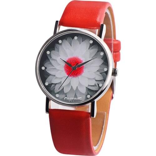 OTOKY Watches 2020 Hot Sale Womens Men Casual Leather Band Analog Quartz Wristwatch lotus Rhinestone Watches relogio feminino
