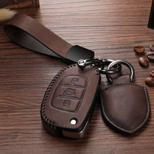 Genuine leather key case for Hyundai ix35 key set name Tu Festa Shengda ix25 Sonata Ansino Elantra Car Key Case Keychain