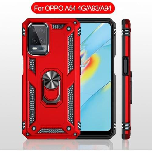 Cases for OPPO Reno 4 Lite F17 Pro A93 Reno 4F Case Original Armor Car Magnetic Holder Stand Ring Shockproof Phone Back Cover