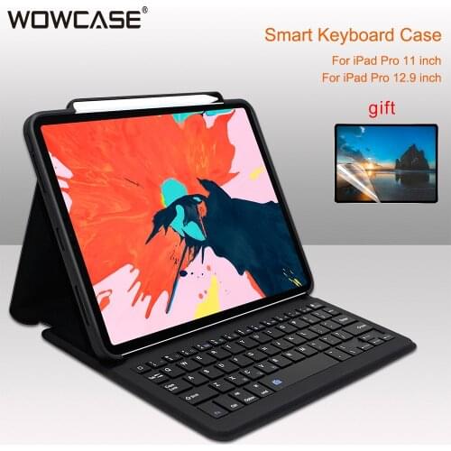 Bluetooth Keyboard Case For iPad Pro 12.9/11 2018 Auto Sleep/Wake Smart PU Leather Protective Cover For Apple iPad Case Coque