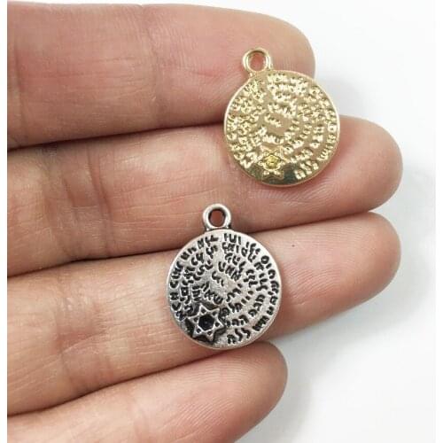 Eruifa 20pcs Hot 15mm Nice Coin with Star Zinc alloy DIY Charms Pendant Jewelry handmade DIY 2 Colors
