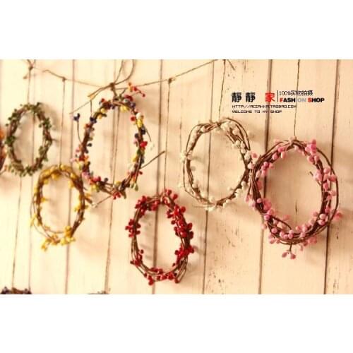 HOT SALE!!!!! 50 X 18FT Primitive single ply pip berry garland ,MIX 5 COLORS