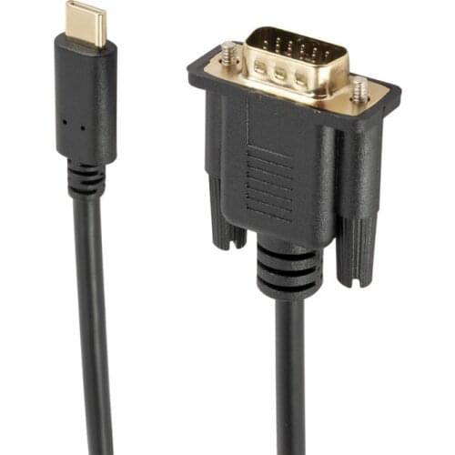 USB C 10Gbps To VGA Cable 1080P Type C To VGA Converter Adapter Cable For Laptop UHD External Video Projector 1.8M