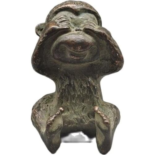Chinese Old Bronze Statue Buddha Of Pure Copper Monkey Statue