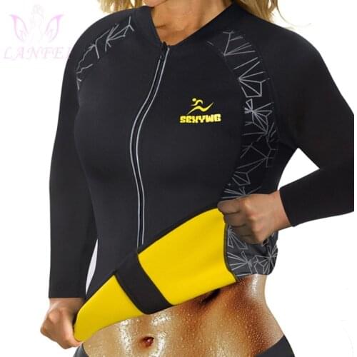 LANFEI Zipper Waist Trainer Body Shaper Vest Women Slimming Sweat Belly Reduce Control Shirt Workout Fitness Yoga Sauna Tank Top