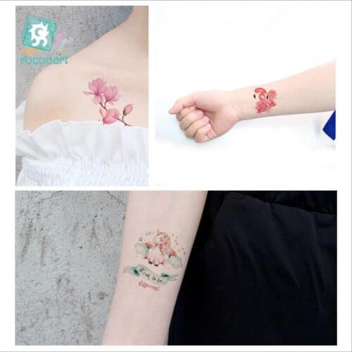Beauty Sea Series Water Transfer Tattoo With Seaworld Magnolia Unicorn Butterfly Body Temporary Fake tatoo Sticker T1890