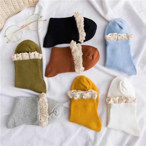 Lace Frilly Ruffle Socks Kawaii Cute Korean Style Women Cotton Woman Calcetines De La Mujer Kobieta Skarpety Meia Chaussette
