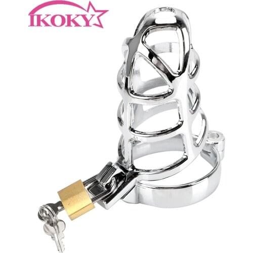 40/45/50mm Metal Cock Cage Lockable Penis Cock Ring Sleeve Lock Sex Toys for Men Male Chastity Device Chastity Belt Adult Games