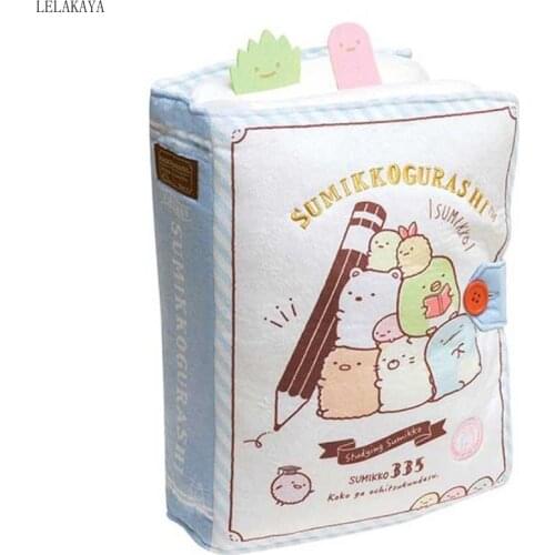 Cartoon Anime Sumikkogurashi Animals Printed Creative Plush Pillow Soft Stuffed Book Shaped Foldable Back Cushion Gift Doll 48cm
