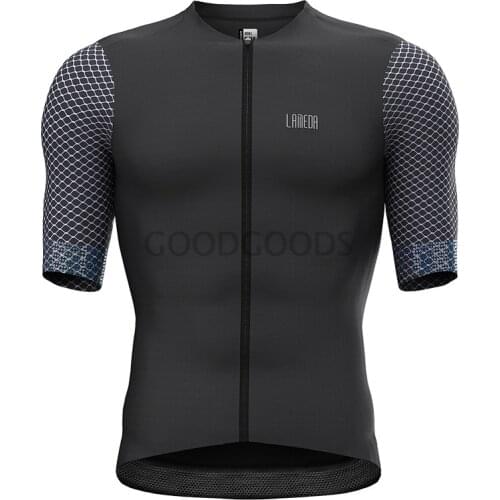 LAMEDA Men Racing Cycling Jersey Short Sleeves Breathable Mesh Back Road Bike Tops MTB Jersey Quick Dry Ultralight Pocket Shirt