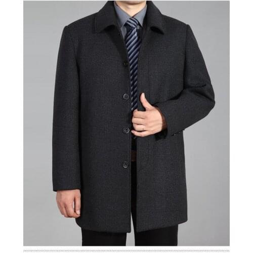 2021 High Quality Men Wool Coat Autumn Winter Overcoat Wool Woolen Jacket Male Pea Coat Men Winter Long Coat Homme Plus Size 7XL