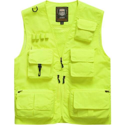 Mens Outdoor Leisure Waistcoat Hiking Photography Fishing Quick-dry Advertising Colete Tatico Adults Teenager Sports Vest S-7XL