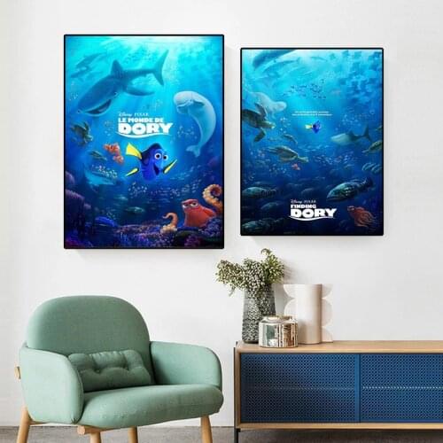 Disney Finding Nemo Cartoon Anime Canvas Painting Marine Life Dory Shark Bruce Posters and Print Wall Art Picture for Home Decor