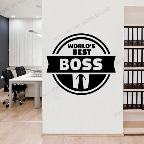 Worlds Beat Boss Office Quote Wall Sticker,Teamwork Business Worker Inspire Office Decor, Motivation Wallpaper Mural JC202