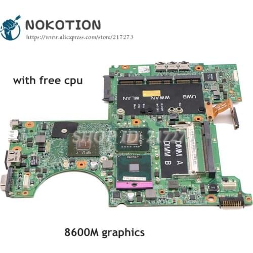NOKOTION For Dell XPS M1530 laptop motherboard 8600M GPU 965PM DDR2 free cpu CN-0MU715 0MU715 CN-0F406K 0F406K