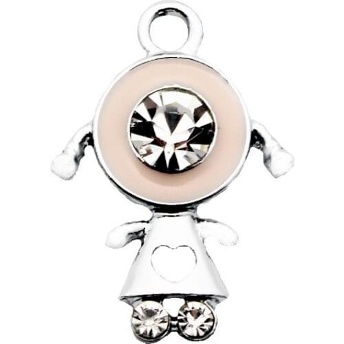 New Arrival 20pcs/lot girl Crystal Dangle Charms Lobster Clasp Hanging Charm For Bracelet&Pendant Floating Charms Jewelry