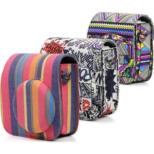 NEW Canvas Camera Bag Camera Case With Shoulder Strap Protective Case Pouch for Fujifilm MINI8/8+/9 PB-025