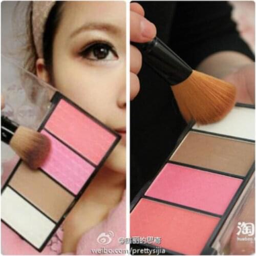 New Professional 4 Colors Makeup Blusher Contour Palette Facial Shadow Highlighter Cheek V Face Decorate matte powder blush
