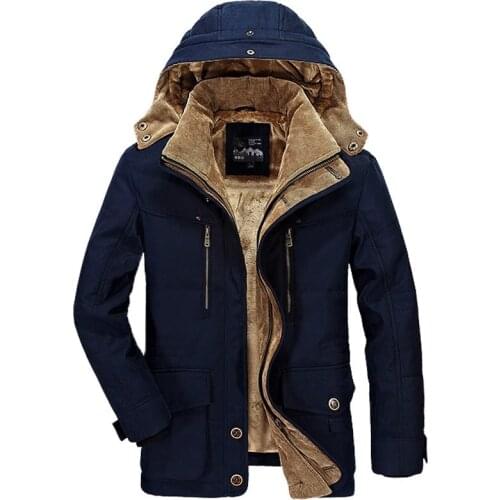 Brand Winter Jacket Men 6XL 7XL Cotton Thick Warm Parka Male Hooded Casual Fleece Liner Multi-Pocket Parkas Hombre Invierno