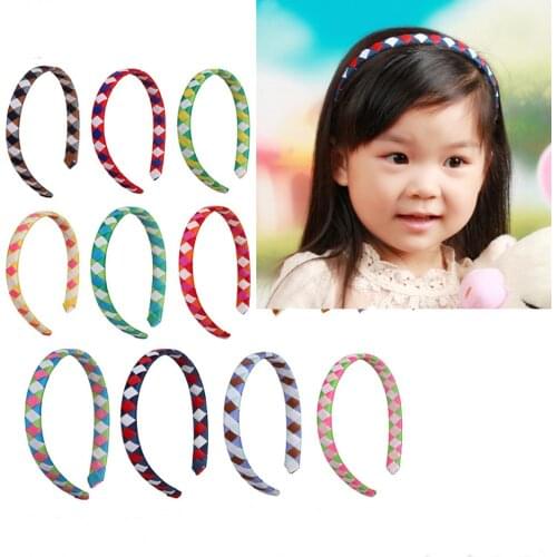 Weave Hairbands Headband 1.5 CM Hair Head Band Hoop Woman Girl Lady Twist Braid Diamond Check Ribbon Headwear Accessories FJ3106