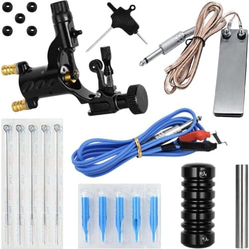 Complete Tattoo Kit Machine Rotary Set Gun Power Supply Cord Needle Cup Holder Tools for Beginners Body Art Artists