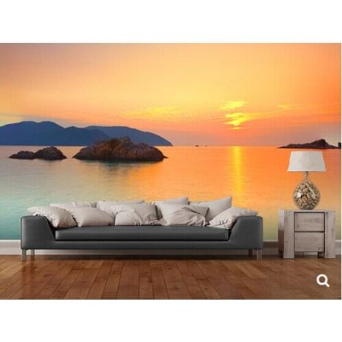 Custom natural landscape wallpaper,Sunrise over the sea,3D photo mural for living room backdrop bedroom kitchen papel de parede