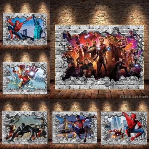 Marvel Spiderman Anime Poster Avengers Superhero Canvas Painting Wall Art Prints Home Decoration Picture for Living Room Decor