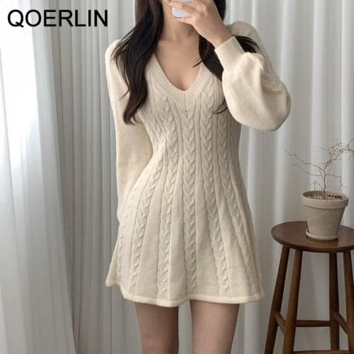 QoerliN Fashionable Knitted Dresses