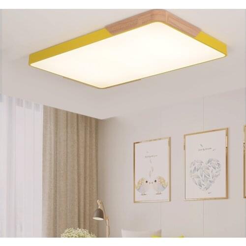 Nordic minimalist ceiling lamp wood rectangle acrylic Ceiling Lights for Living Room bedroom kitchen plafon led ceiling light
