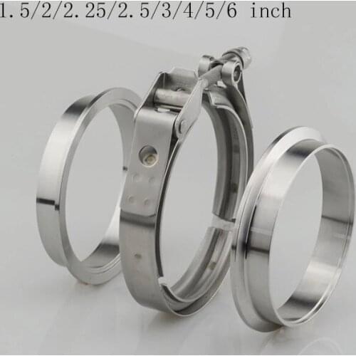 V band Clamp 1.5/2/2.25/2.5/3/4/5/6 inch Male/Female V-Band Clamp Flange Kit V-band Turbo Exhaust Pipes Car Accessories