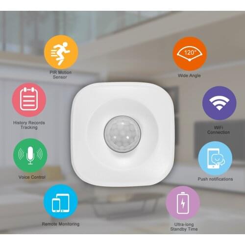 WIFI PIR Motion Sensor Wireless Passive Infrared Detector Security Burglar Alarm Sensor Tuya APP Control Smart Home