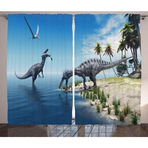 Jurassic Dinosaur Window Curtain Home Bedroom Decor Curtains for Living Room Christmas Living Room Curtains