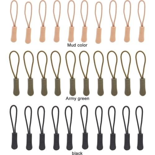 10pcs Zipper Puller Anti Slip End Fit Rope Tag Fixer Zip Cord Tab Clip Replacement Backpack Fixer Cord