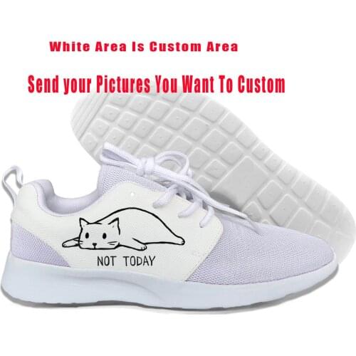 Not Today Kawaii Cat Harajuku Lightweight Sport Running Mesh Shoes Men Women Casual Breathable Sneakers