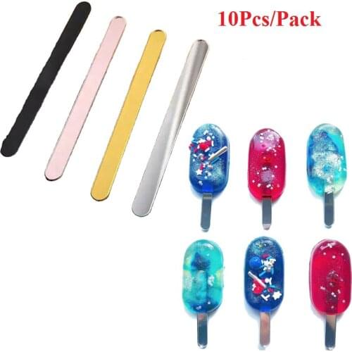10Pcs/Pack Useful Acrylic Ice Cream Sticks Popsicle Stick Kids Crafts DIY Hand Made Making Crafts Popsicle Stick Accessories