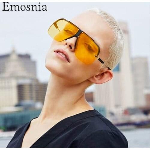 2021 Vintage Oversized Square Sunglasses For Women Men Semi-Rimless Luxury Brand Design Sun Glasses Unisex Eyewear UV400