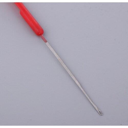 4x Bearded Hooked Needle, Plastic Latch Hook Crochet, Big Eye Beading Needle