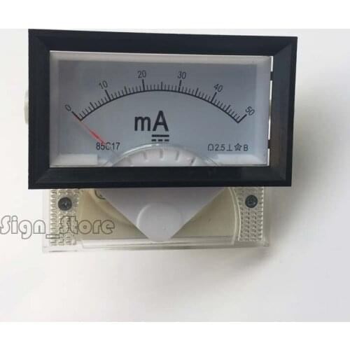 DC Ampere Meter 50mA 85C17 50 milliampere Amp Analog Panel Meter Current Ammeter Co2 Laser Engraver Stamp