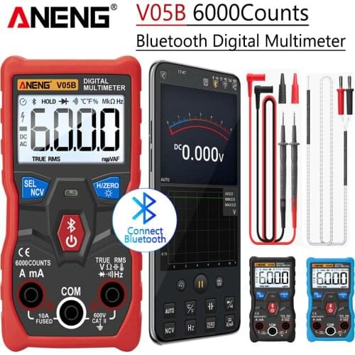 ANENG V05B Digital 6000 Counts Professional Analog Multimeter AC/DC Currents Voltage Mini Testers True RMS Bluetooth Multimetro